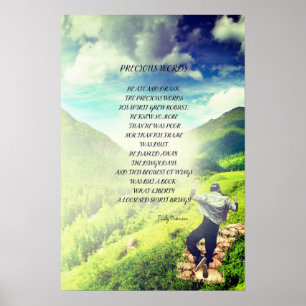 'Precious Words' Poem Mountain Side Poster