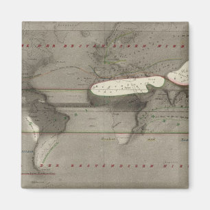 Precipitation World Map Magnet