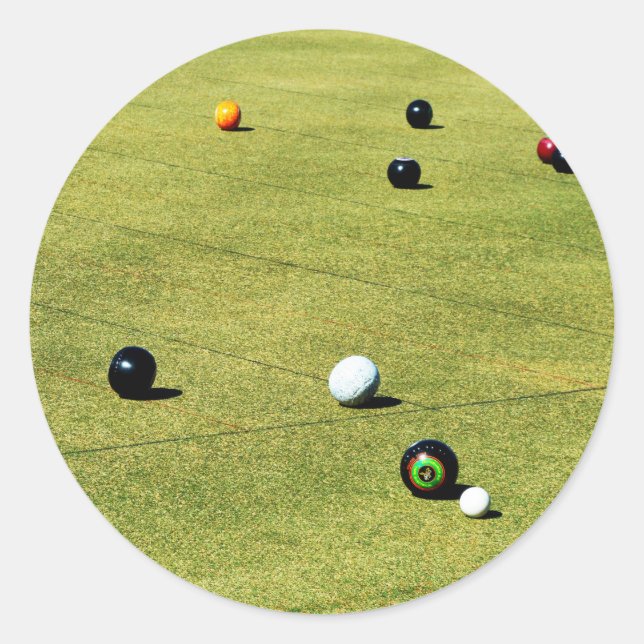 Precision and Strategy: Lawn Bowl Competition Game Classic Round Sticker (Front)