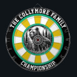 Precision Grizzly Forest Target Art Dart Board<br><div class="desc">Circular artwork of a grizzly bear in the forest,  highlighted by a sharp target design.</div>