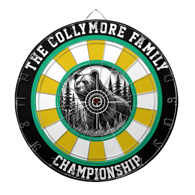 Precision Grizzly Forest Target Art Dart Board (Front)