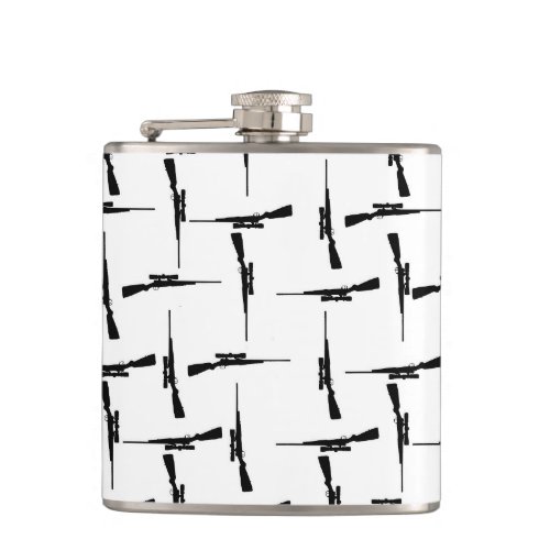 Precision Pursuit Hunting Motif Black and White P Flask