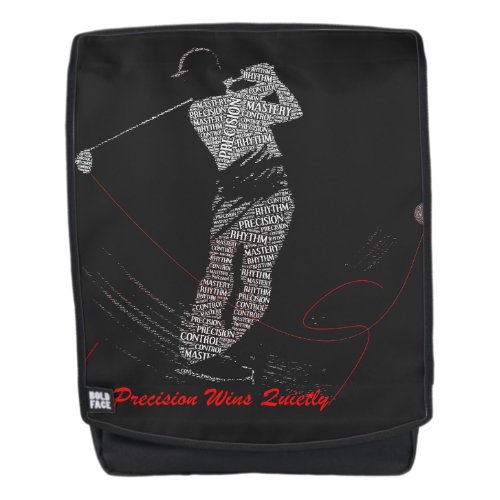 Precision Wins Quietly Golf Word Art Backpack