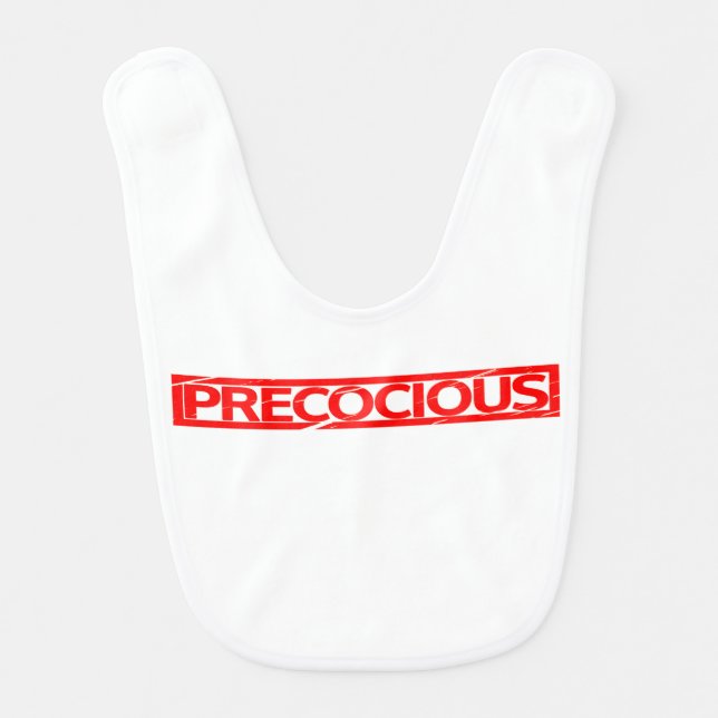 Precocious Stamp Baby Bib (Front)