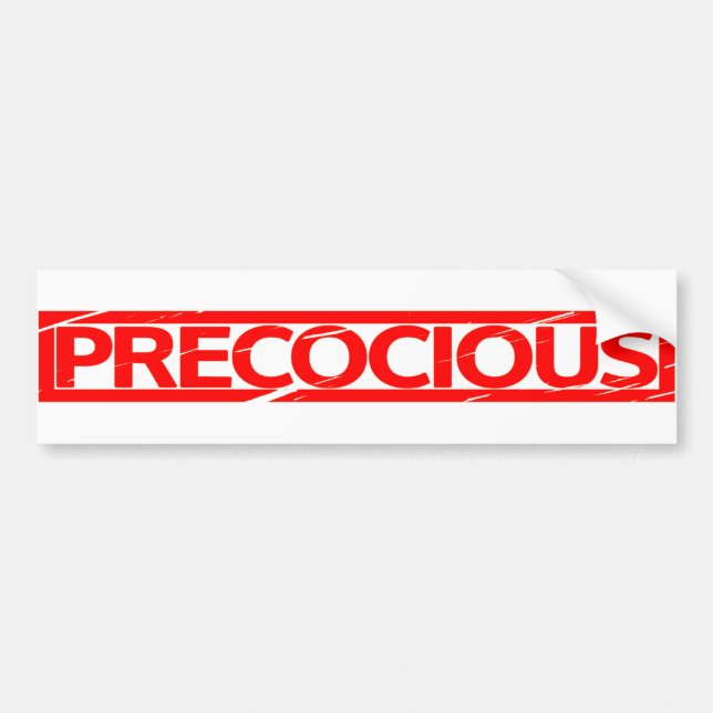 Precocious Stamp Bumper Sticker (Front)