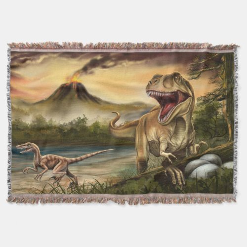 Predator Dinosaurs Woven Throw Blanket