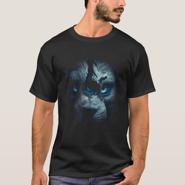 Predator fantasy artwork - blue eyes animal art li T-Shirt (Front)
