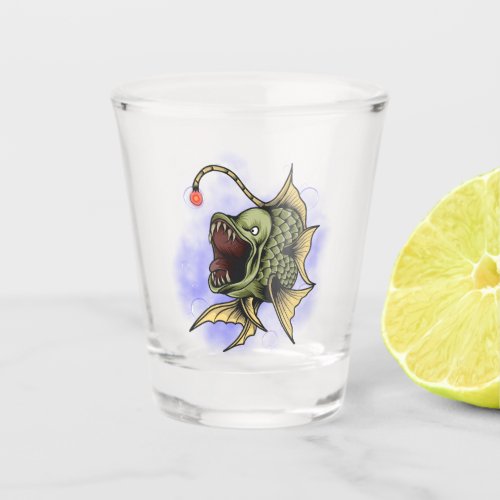 predator fish shot glass