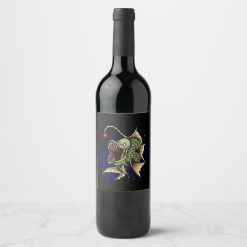 predator fish wine label