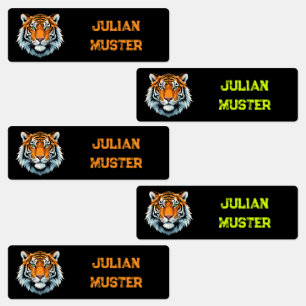 Predator tiger - black ・ square kids' labels