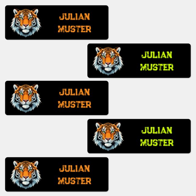 Predator tiger - black ・ square kids' labels (Group)