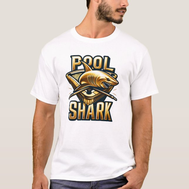 Predatory Puck, Shark Swings Stick T-Shirt (Front)