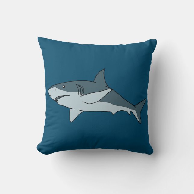 Predatory shark throw pillow (Front)