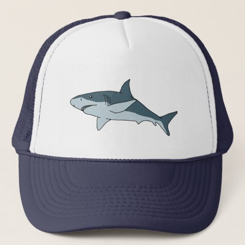 Predatory shark trucker hat