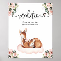 Prediction Card Baby Shower Oh Deer Poster