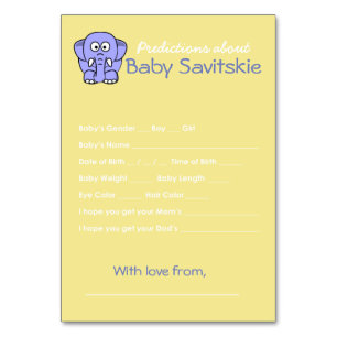 Predictions about Baby Shower Game Table Number