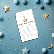 Predictions & Advice Baby Shower Boy Budge Card