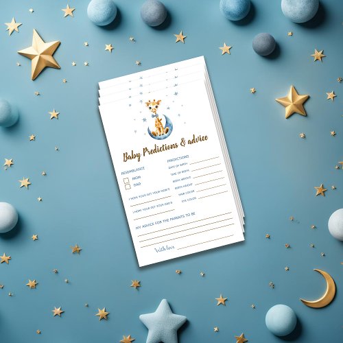 Predictions  Advice Baby Shower Boy Budge Card