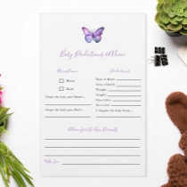 Predictions & Advice Butterfly Baby Shower Game  Flyer