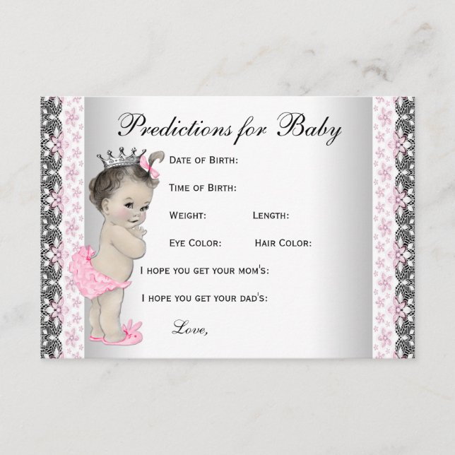 Predictions & Advice for Parents Girl Baby Shower (Front)