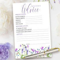 Predictions & Advice Purple Wildflower Baby Shower