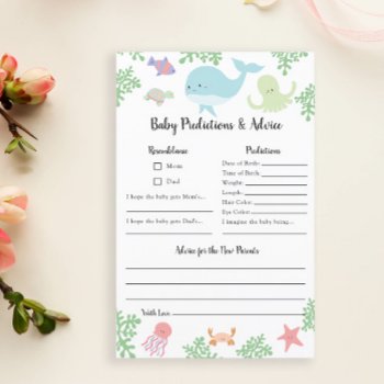Predictions & Advice Under The Sea Baby Shower Gam by KristineLeeDesigns at Zazzle