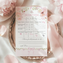 Predictions and Advice Love Bug Baby Shower Card
