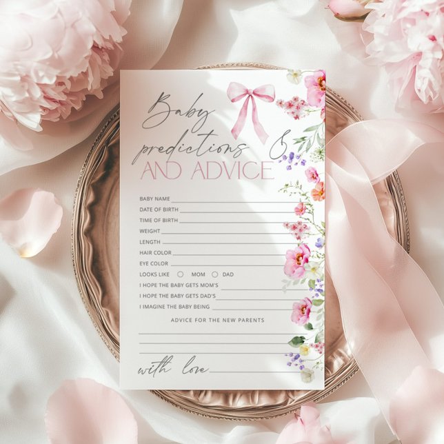 Predictions and Advice Pink Bow Wildflower card (Creator Uploaded)