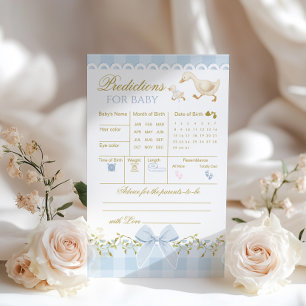 Predictions and Advice Silly Goose Baby Shower