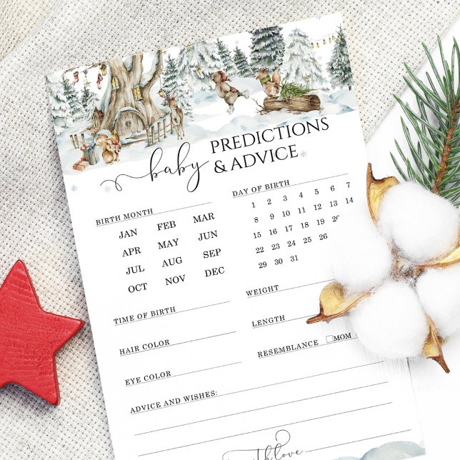 Predictions and Advice Woodland Baby Shower Game (Creator Uploaded)