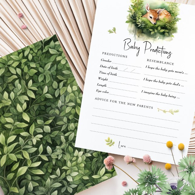 Predictions Baby Shower Game Advice Deer (Creator Uploaded)