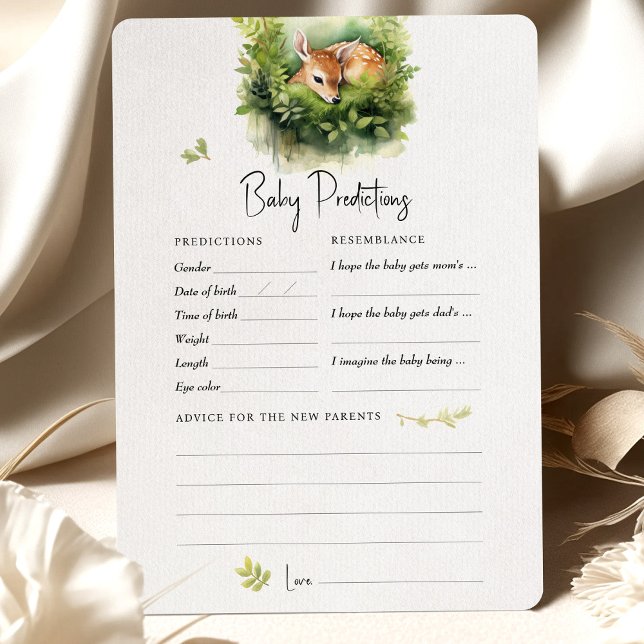 Predictions Baby Shower Game Advice Deer Invitation (Creator Uploaded)