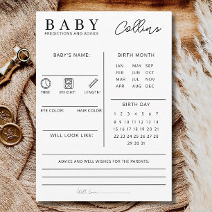 Predictions Baby Shower Game And Advice Holiday Card