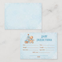 Predictions Blue Christmas Boy Baby Shower Game Enclosure Card