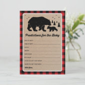 Predictions for Baby Bear Lumberjack Shower Game Invitation (Standing Front)