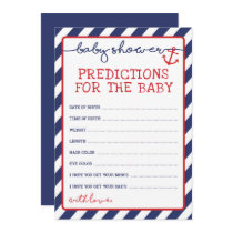 Predictions for Baby Boy Nautical Shower Game Invitation