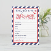 Predictions for Baby Boy Nautical Shower Game Invitation (Standing Front)