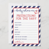 Predictions for Baby Boy Nautical Shower Game Invitation (Front)