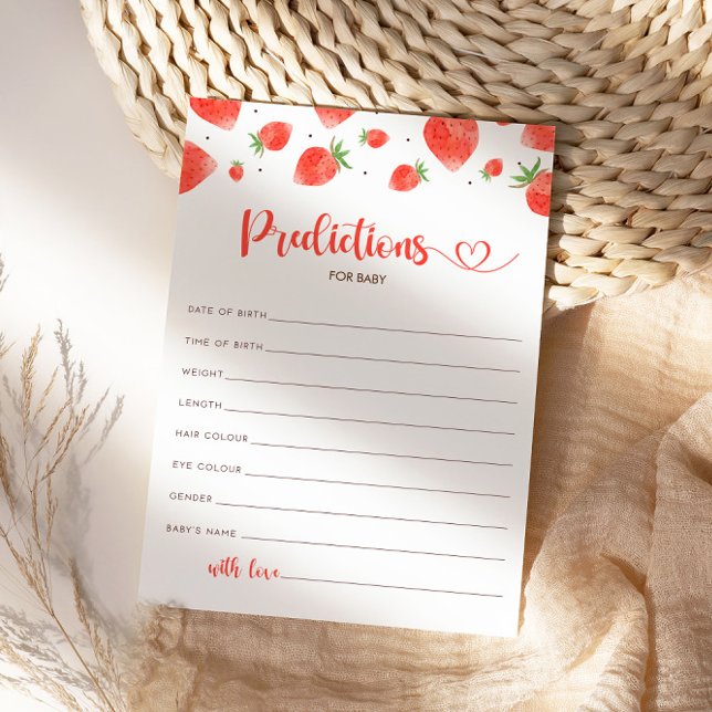 Predictions For Baby Card, Berry Sweet Baby Shower Invitation (Creator Uploaded)