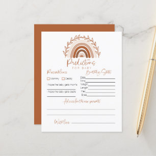 Predictions for Baby Card, Boho Rainbow Game