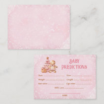 Predictions Pink Christmas Baby Shower Game Enclosure Card