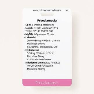 Preeclampsia & Postpartum hemorrhage/neonate Badge