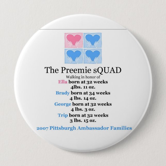 Preemie sQUAD button (Front)