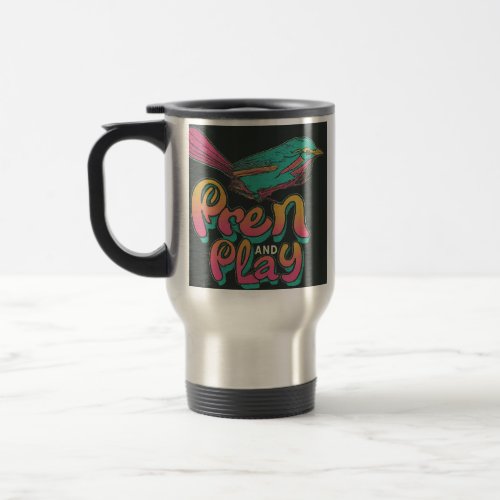 Preen to play travel mug