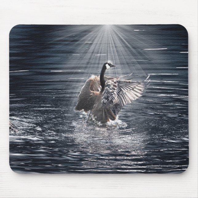 Preening Canada Goose & Water Wildlife Mouse Pad (Front)