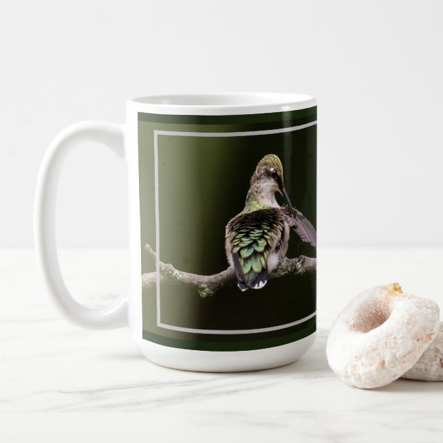 Preening Hummingbird Coffee Mug (With Donut)
