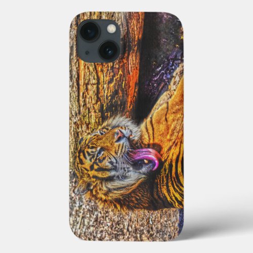 Preening Sumatran Tiger Big Cat Wildlife Art iPhone 13 Case