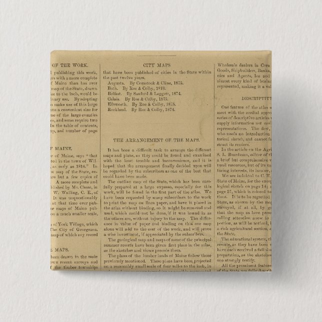 Preface Atlas of the state of Maine Button (Front)