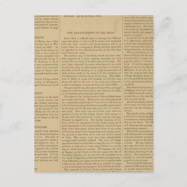 Preface Atlas of the state of Maine Postcard (Front)