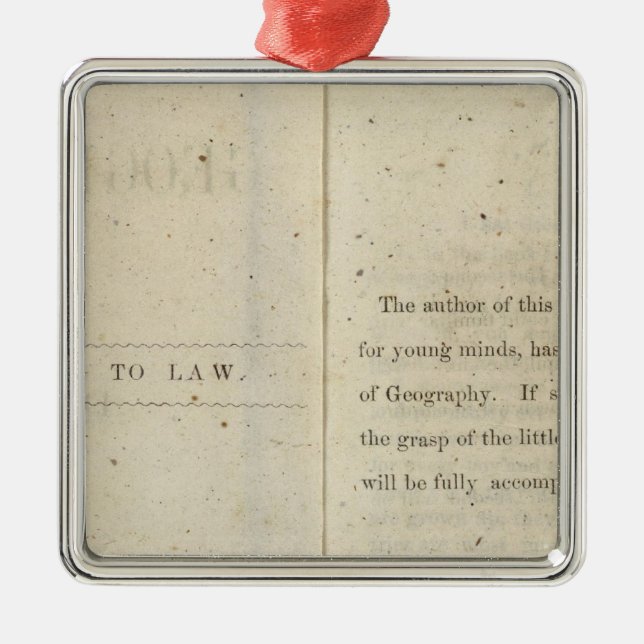 Preface Geographical reader for Dixie children Metal Ornament (Front)